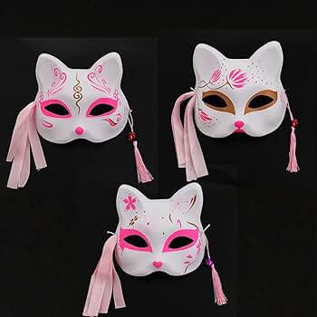 Amazon | [Yesallwas] お面 狐 可愛い 狐面 きつね おめん 3枚